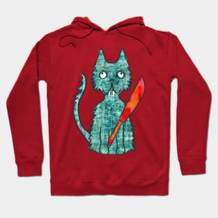 cat with knife Hoodie